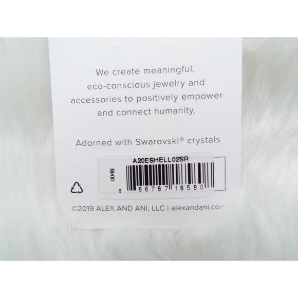 Alex and Ani Swarovski Crystal Rose Gold Filled Shell Earrings - Picture 7 of 8